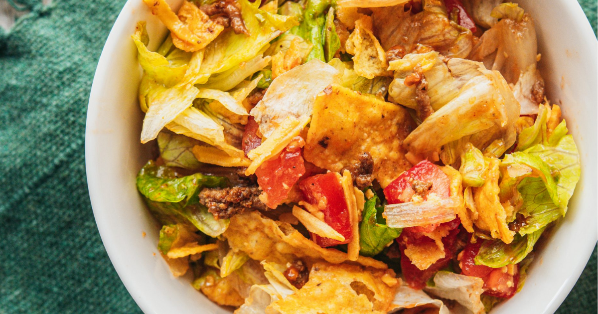 Doritos Taco Salad Recipe With Ground Beef - Eighty Recipes