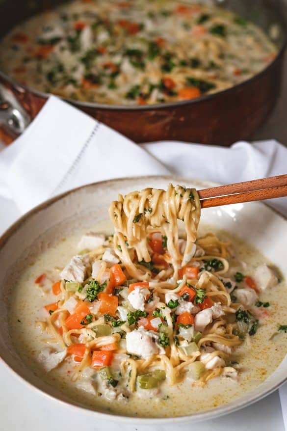 Creamy Noodle Soup with chicken