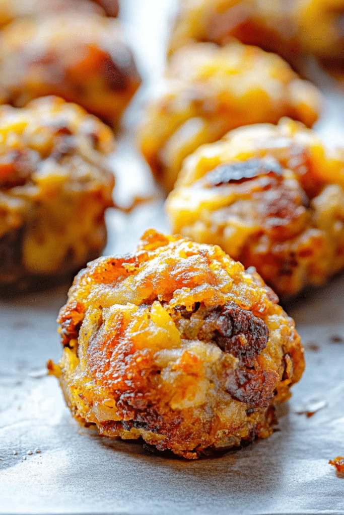 A platter of perfectly cooked mini bites, with visible layers of melted cheese and crispy hashbrowns.