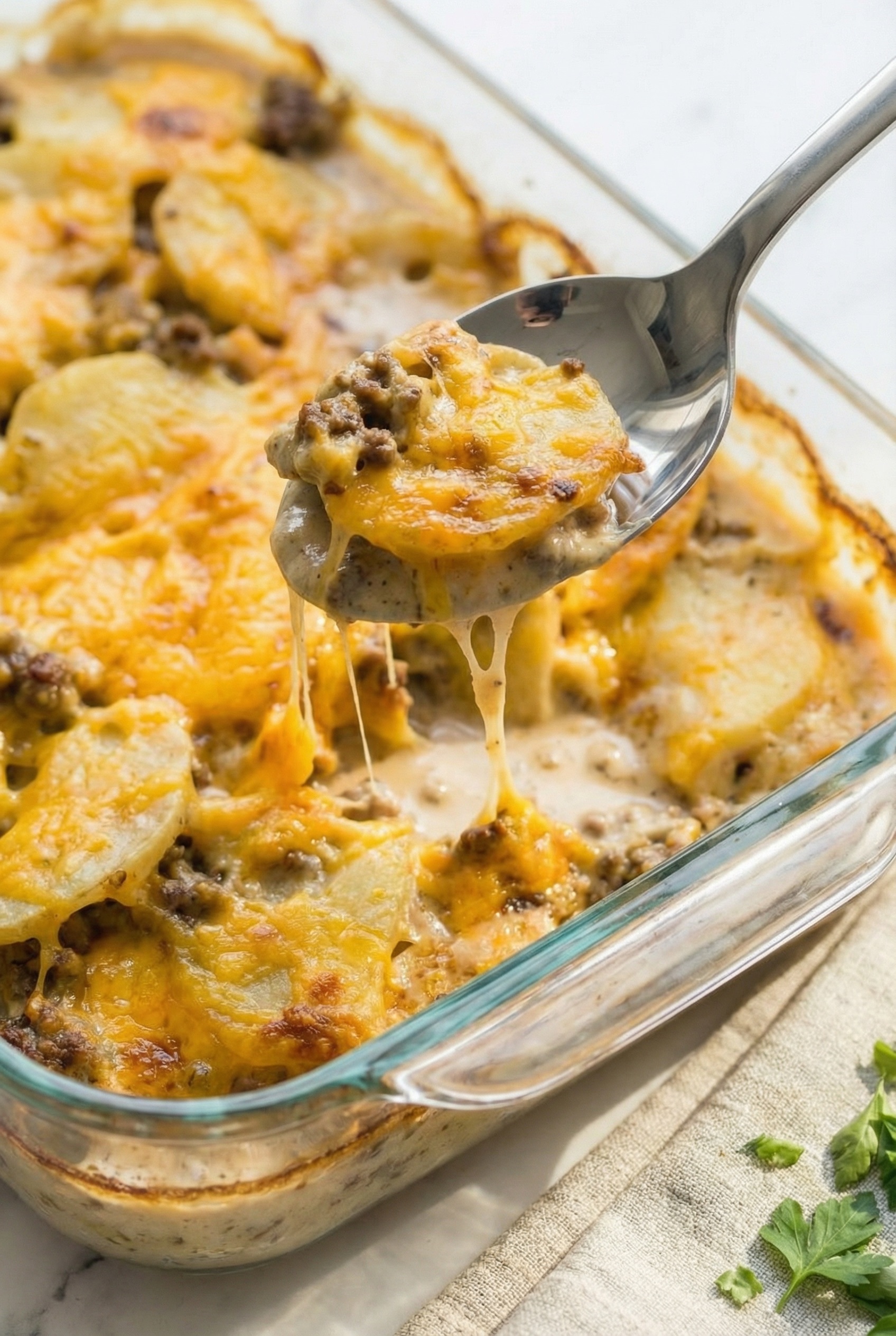 Cheesy Hamburger Potato Casserole