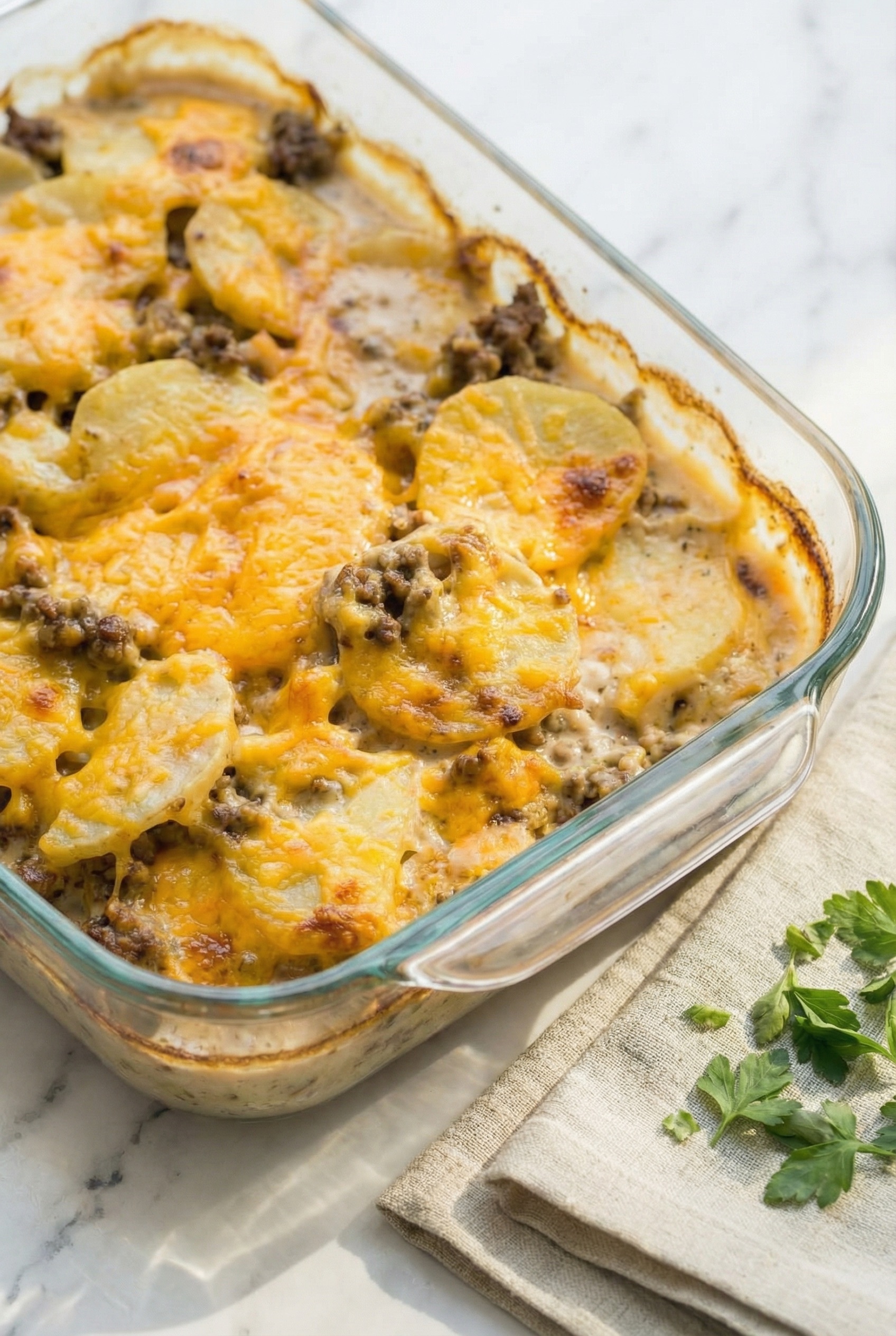 Cheesy Hamburger Potato Casserole