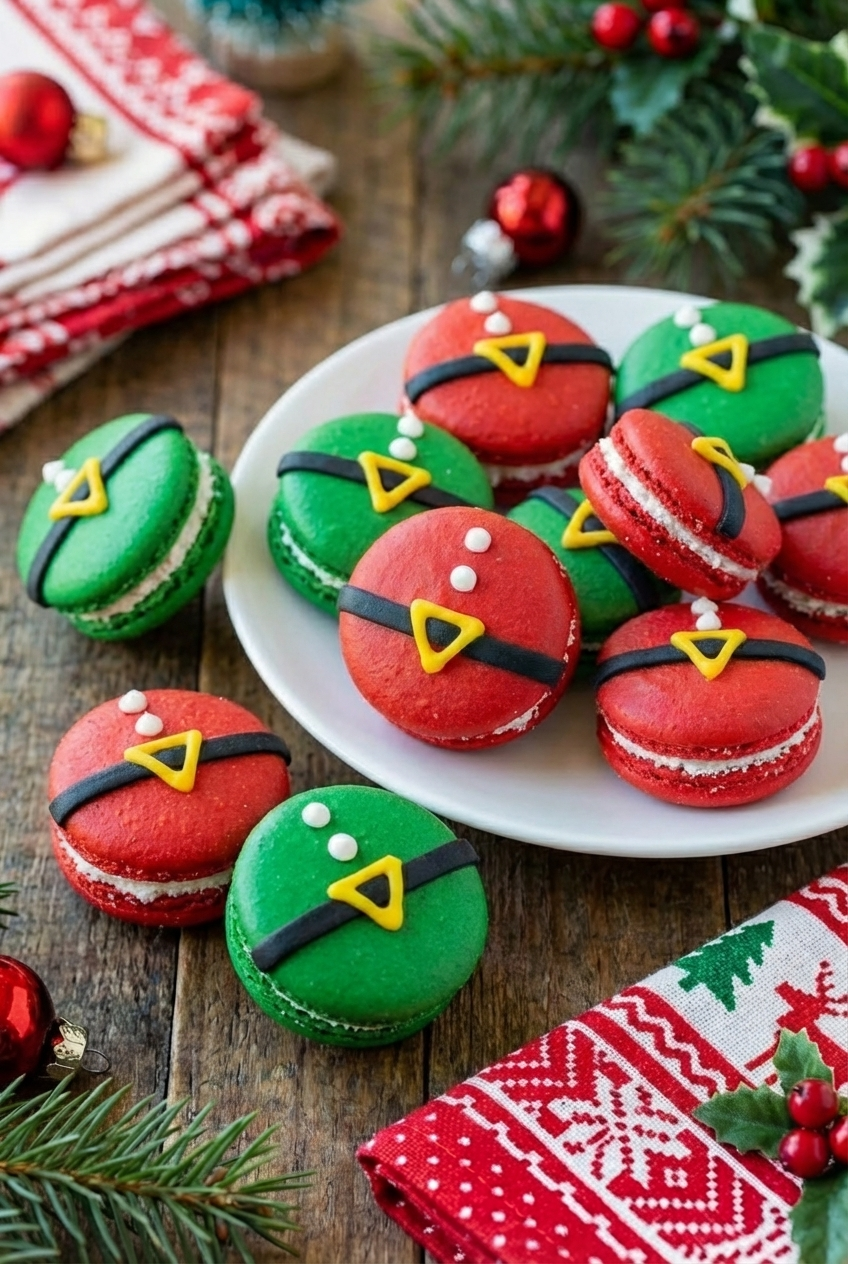 Christmas Santa Claus Macarons