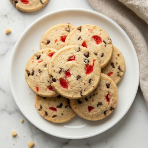 Christmas Maraschino Cherry Shortbread Cookies