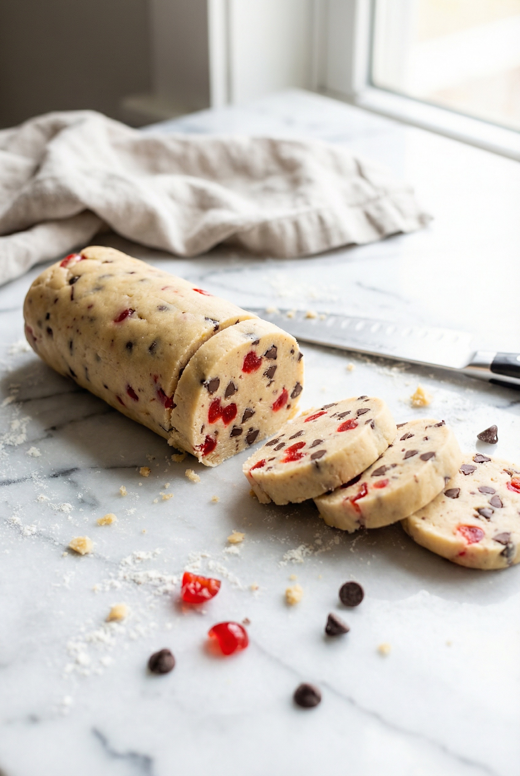 Christmas Maraschino Cherry Shortbread Cookies