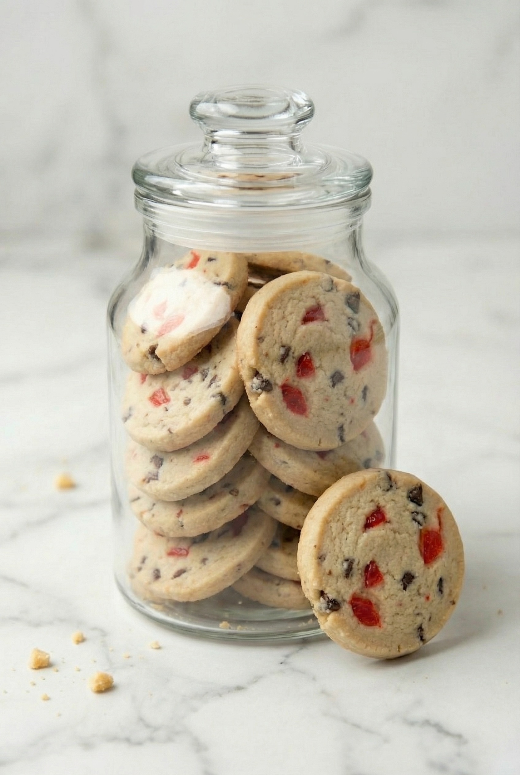 Christmas Maraschino Cherry Shortbread Cookies