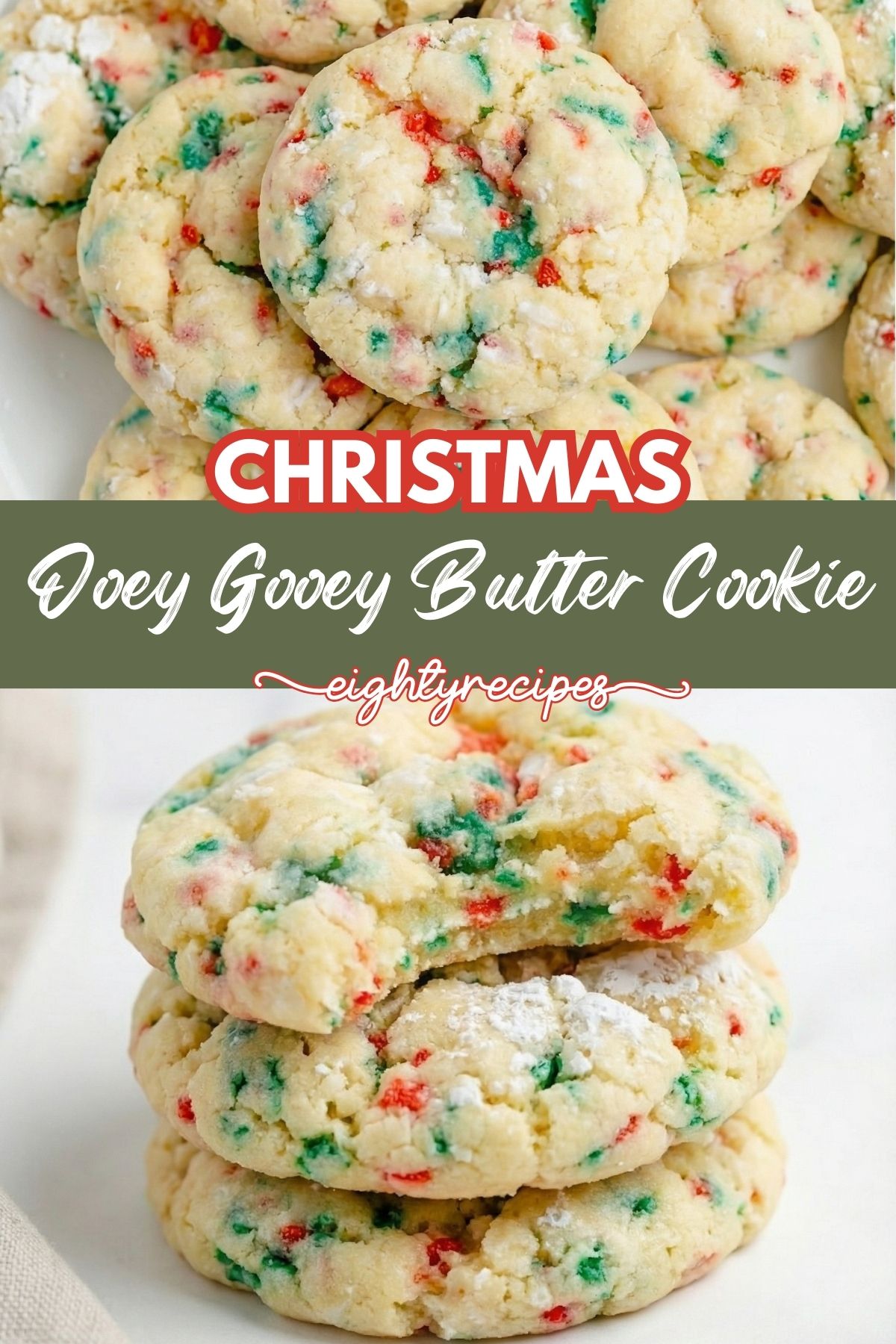Christmas Ooey Gooey Butter Cookie