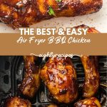 Air fryer BBQ chicken drumsticks recipe pin for Pinterest