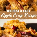 Easy apple crisp recipe with a golden oat crumble topping, the best old-fashioned fall dessert