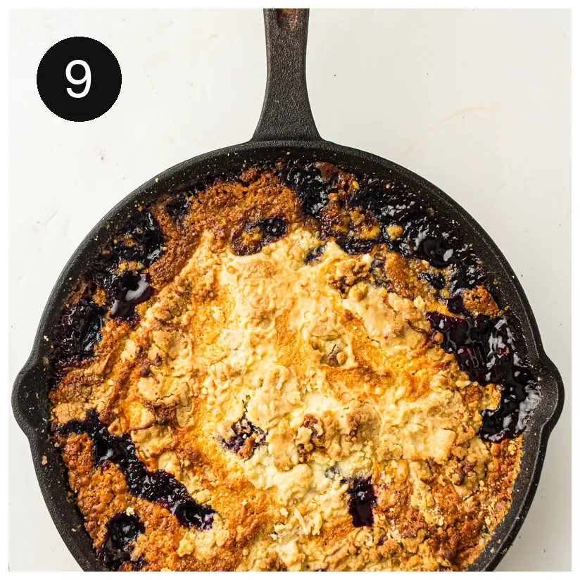 The golden baked dessert bubbling at the edges
