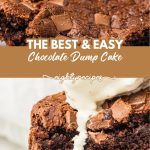 Easy chocolate dump cake recipe made with cake mix, pudding, and chocolate chips