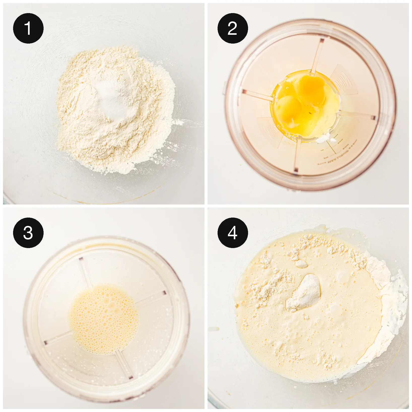 Smooth batter being stirred together in a mixing bowl