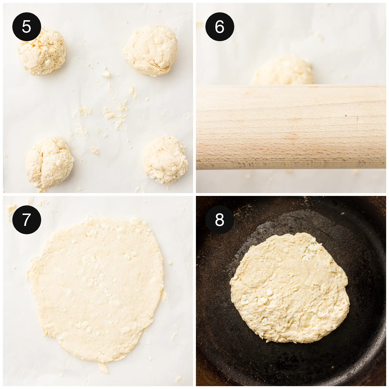 Kneading smooth dough on a floured surface