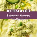 Edamame hummus recipe pin for Pinterest