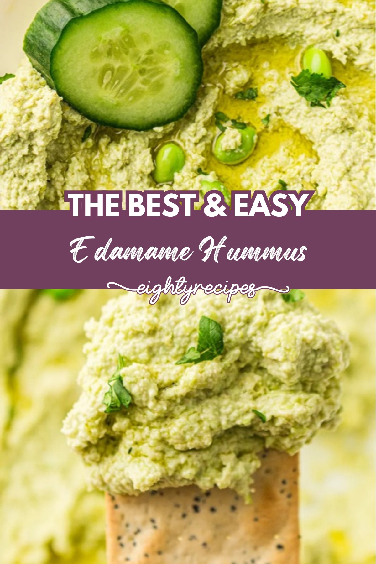Edamame hummus recipe pin for Pinterest