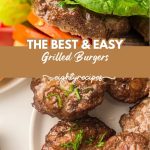 Grilled burgers recipe pin for Pinterest