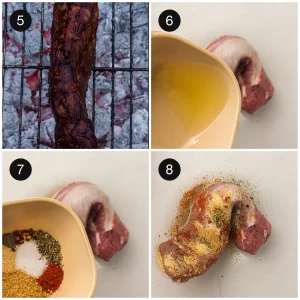 Pork tenderloin finishing over the cooler side of the grill with the lid closed