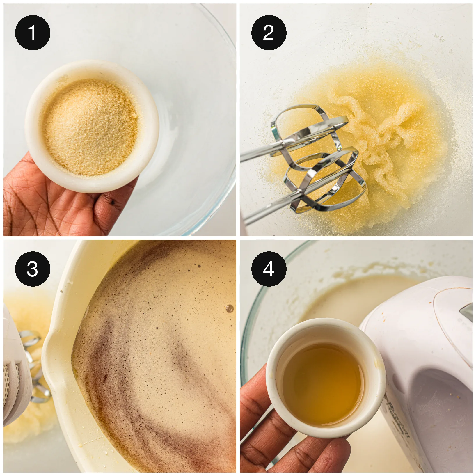 Blooming gelatin, then whipping the fluffy mixture with vanilla