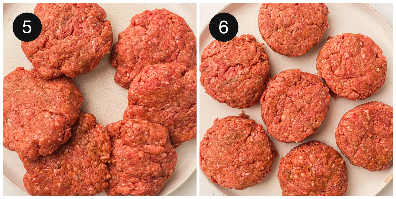 Portioning ground beef and shaping it into uniform patties