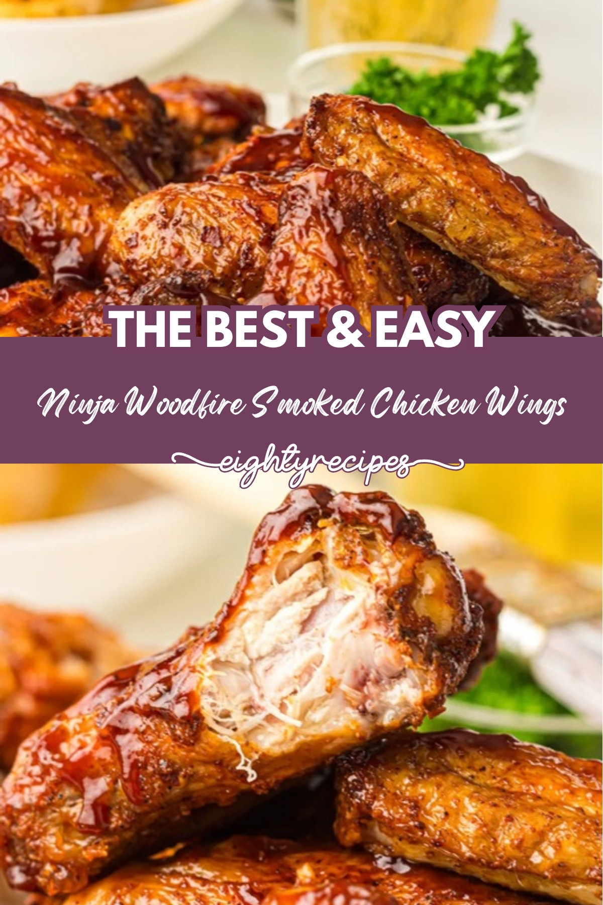 Ninja Woodfire smoked chicken wings recipe pin for Pinterest