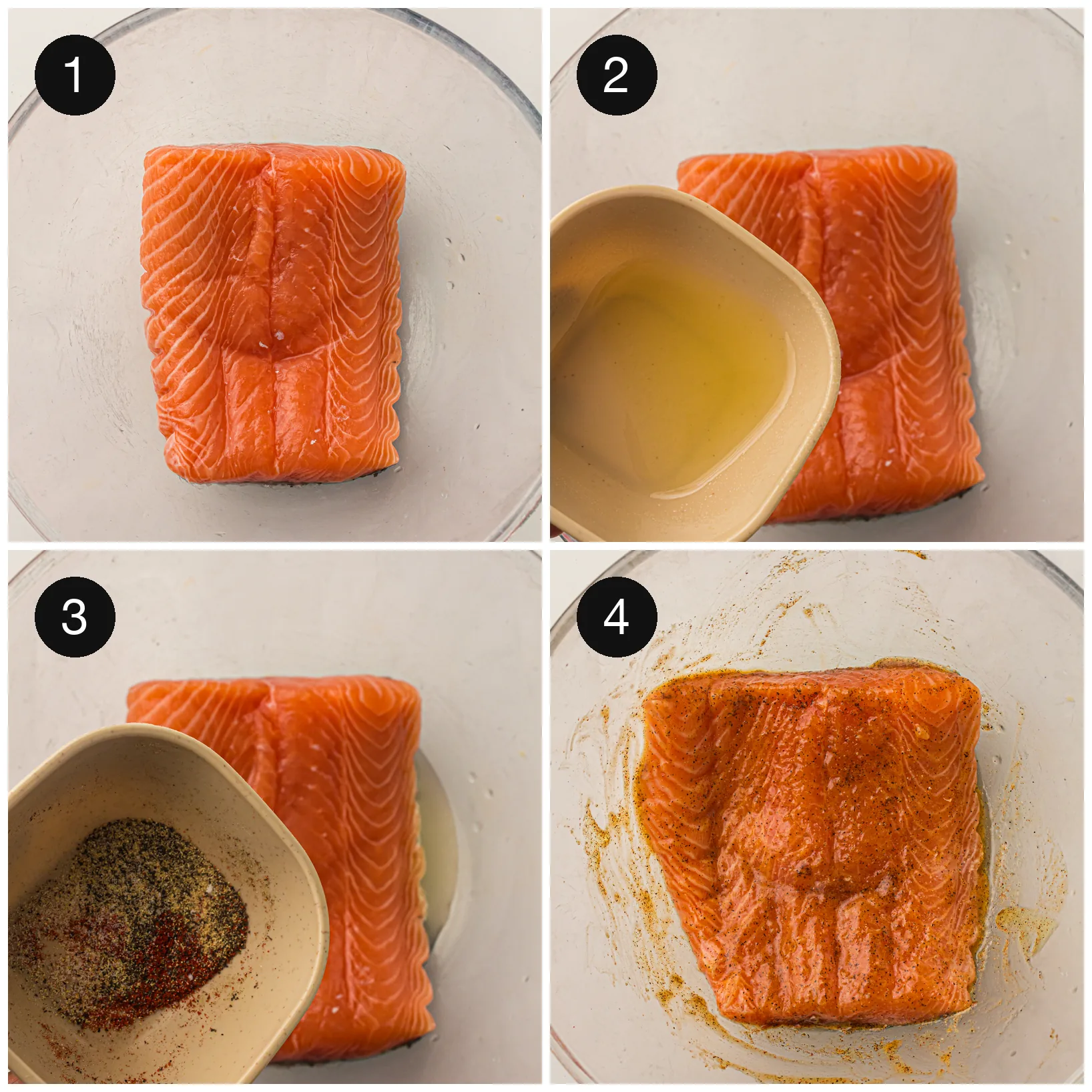 A raw fillet placed skin-side down on a foil-lined tray