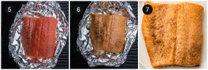 Drizzling honey and lemon over the seasoned fish