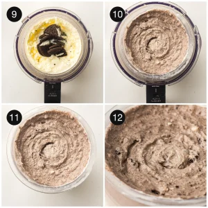 Crushed Oreos added to the centre well, then spun in