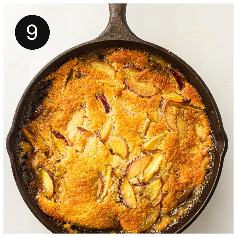 The dessert baked golden brown and bubbling at the edges