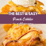 Peach cobbler recipe pin for Pinterest