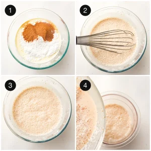 The cocoa base whisked smooth before freezing