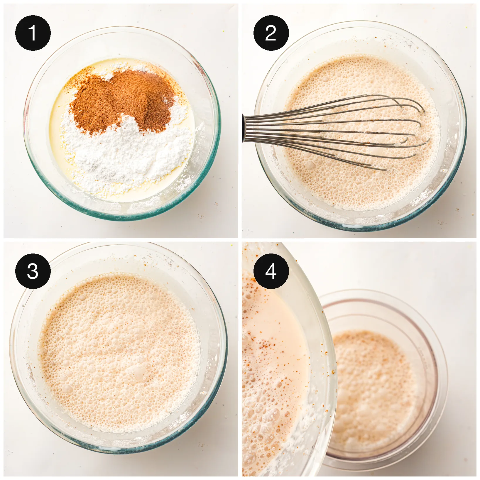 The cocoa base whisked smooth before freezing