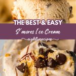 Smores ice cream recipe pin for Pinterest