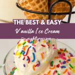 Vanilla ice cream recipe pin for Pinterest
