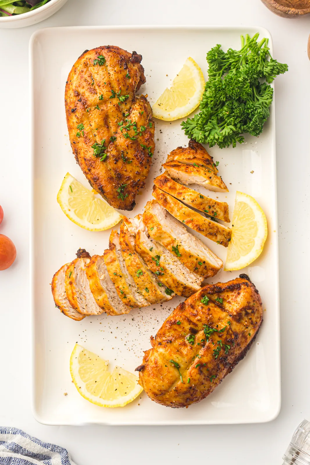 Sliced golden fillet showing the moist inside