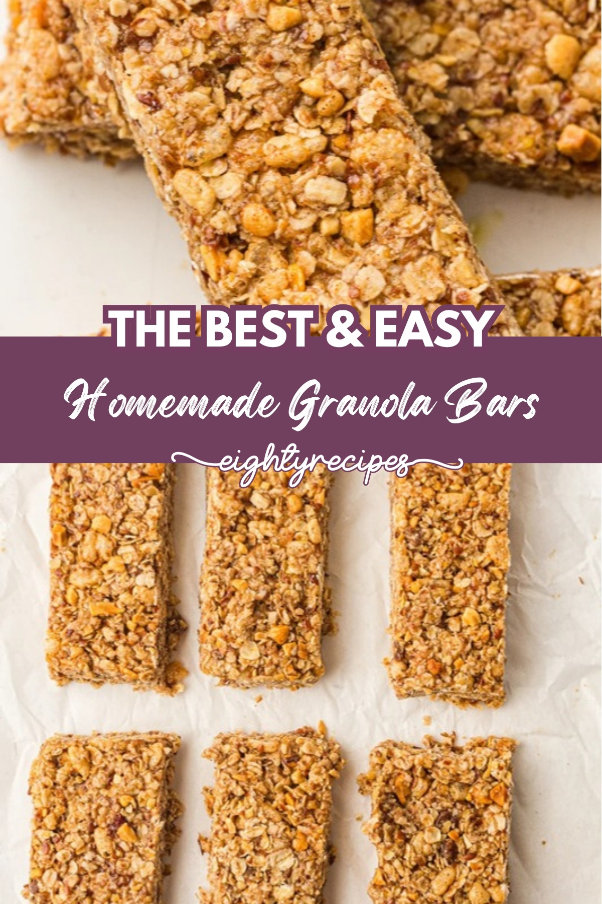 Homemade granola bars recipe pin for Pinterest