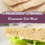 Homemade deli meat sliced thin and layered into a sandwich