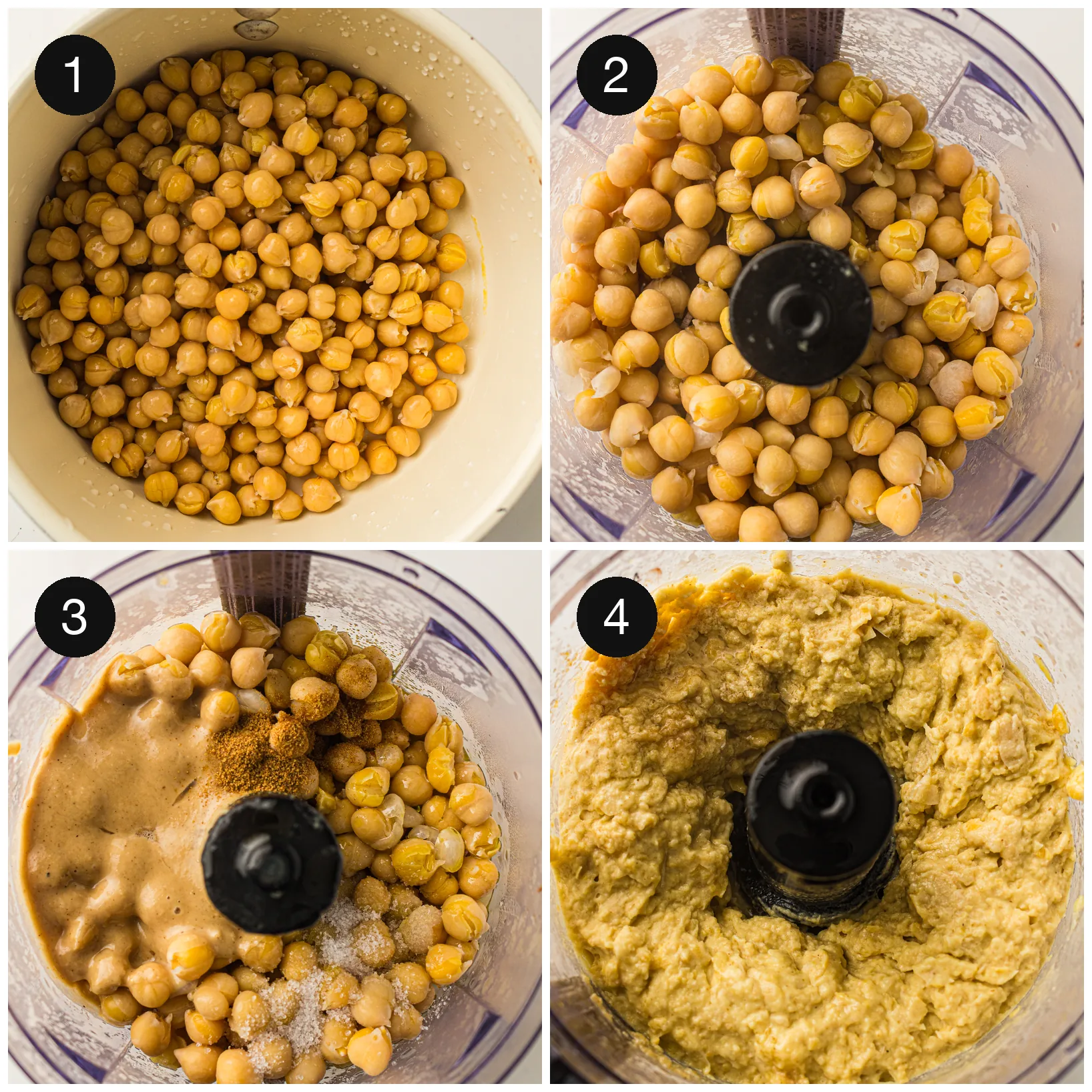 Chickpeas simmering in a pan of water to soften their skins