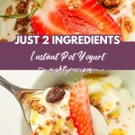 Instant pot yogurt in a bowl with granola and strawberries