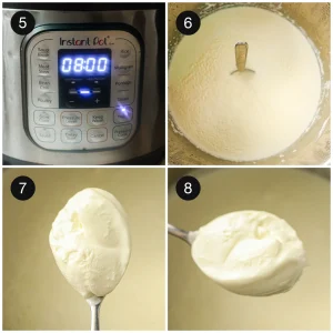 The live culture starter being whisked into a small amount of warm milk