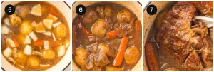 Braised until the meat falls apart under a glossy gravy