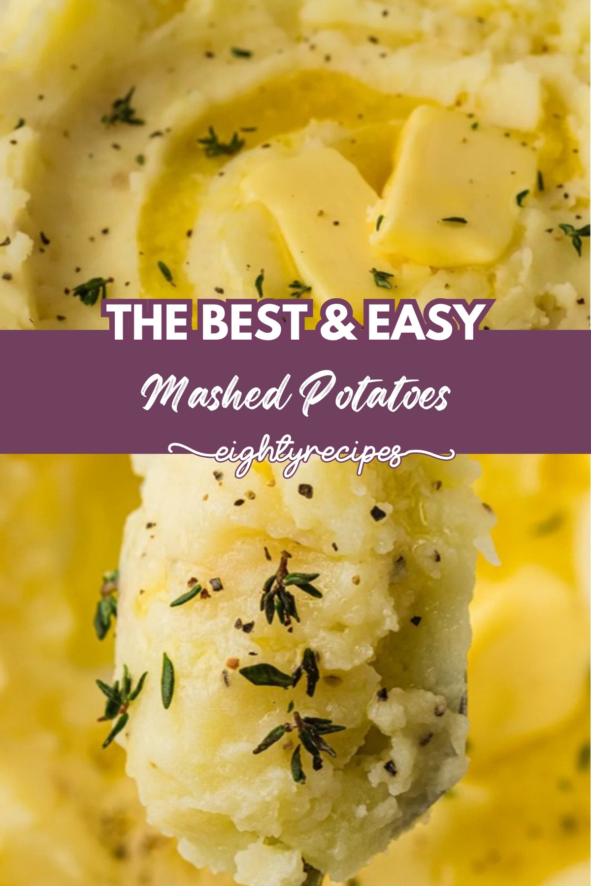 Buttery mashed potatoes recipe pin for Pinterest