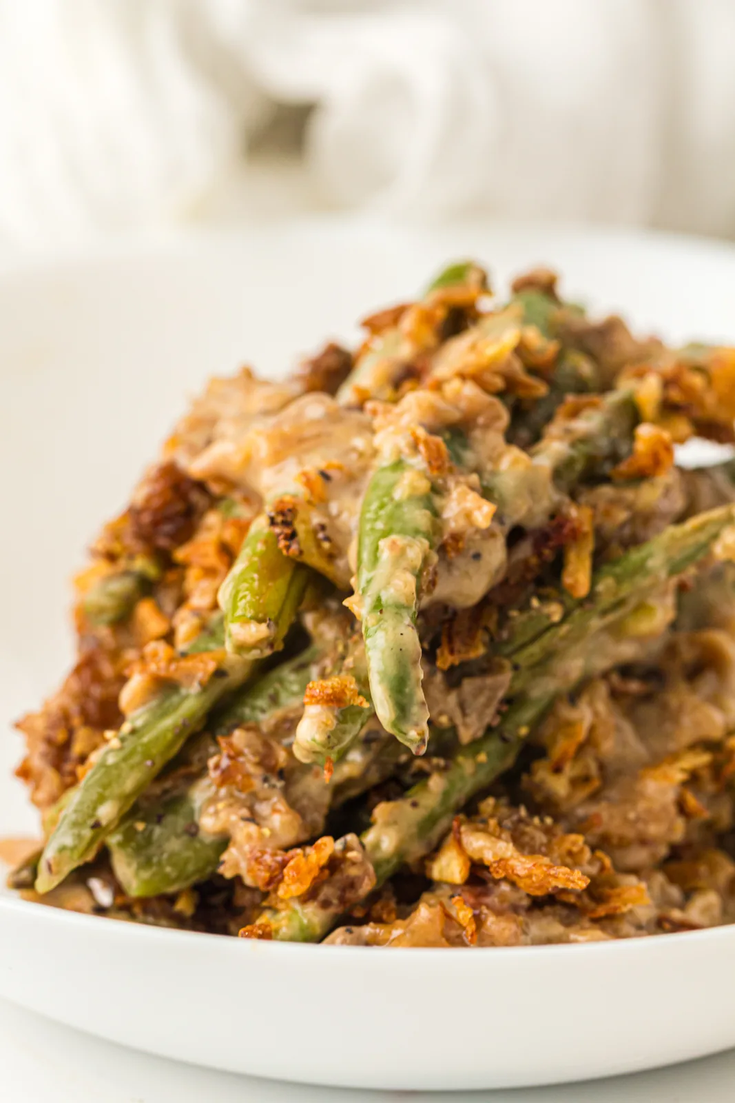 A creamy bowlful of beans under a crisp golden topping