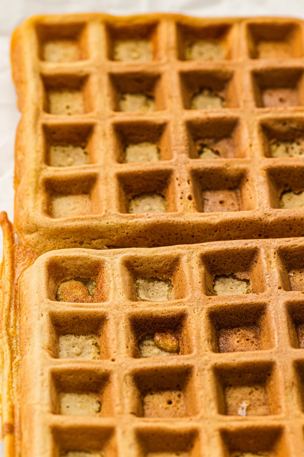 Two crisp golden squares seen from above