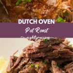 Dutch oven pot roast recipe pin for Pinterest