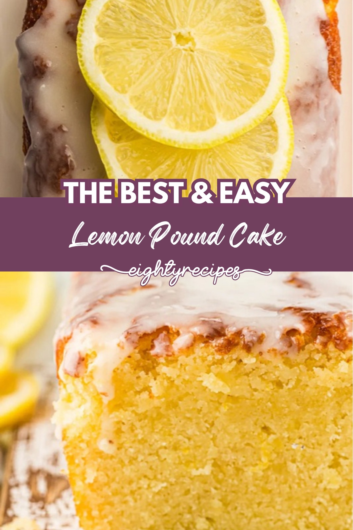 Lemon pound cake recipe pin for Pinterest