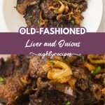 Liver and onions recipe pin for Pinterest