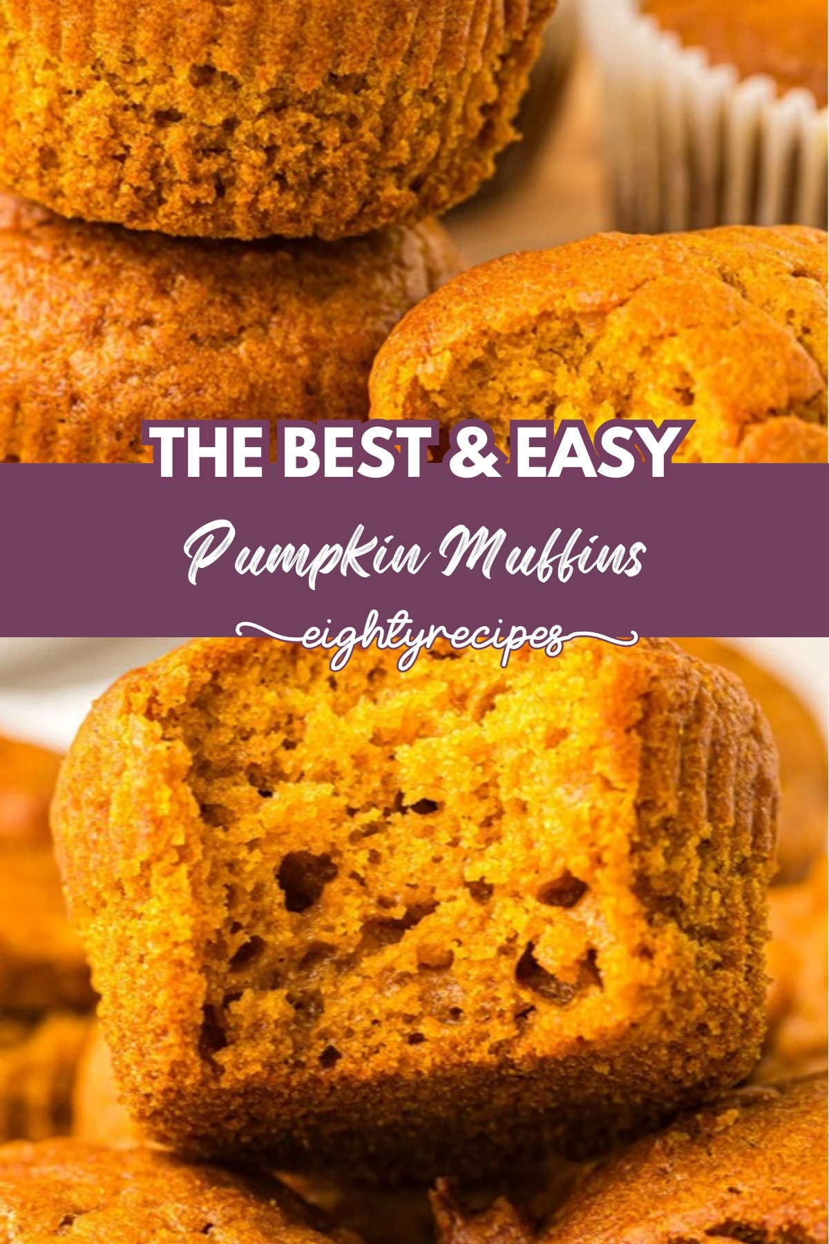 Pumpkin muffins recipe pin for Pinterest