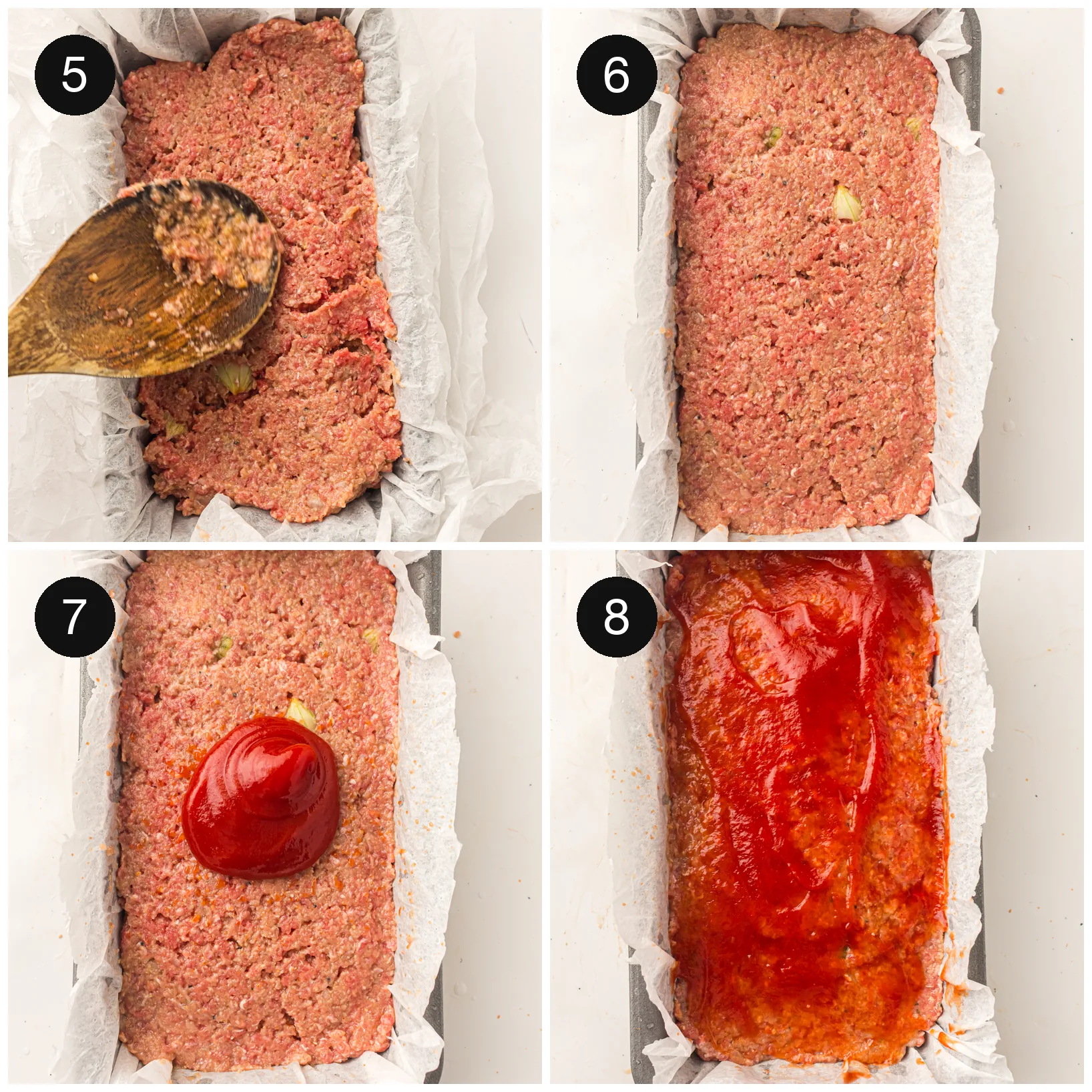 The raw mixture shaped on parchment and brushed with a red topping