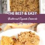 Butternut squash casserole recipe pin for Pinterest