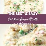 Chicken risotto recipe pin for Pinterest