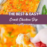 Crack chicken dip recipe pin for Pinterest